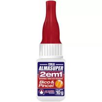 Kit 3 Adesivo Instantâneo 2 Em 1 Bico e Pincel Almasuper 10g