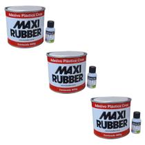 Kit 3 Adesivo Plástico Cinza 800g Maxi Rubber Profissional Kit 3 Adesivo Plástico Cinza 800g Maxi Rubber Profissional