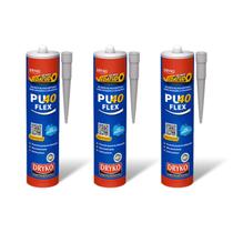 Kit 3 Adesivo Selante PU 40 Flex Multiuso 360g Vedação Trinca Ralo Porta Janela Poliuretano Silicone