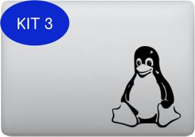 Kit 3 Adesivo Tablet Notebook Pc Linux Pinguim Tux