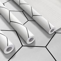 Kit 3 Adesivo Vinilico Lavavel para Piso Hexágono Branco 15M