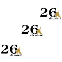 Kit 3 Adesivos 26 Da Norte 15 cm x 8 cm - Preto