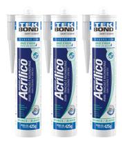 Kit 3 Adesivos Acrilico Selador De Trincas Cola Moldura 425g