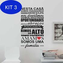 Kit 3 Adesivos Decorativo Frases Nessa Casa Somos Uma - Pimenta Criativa
