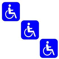 Kit 3 Adesivos Deficiente Físico Cadeirante - Interno
