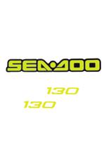 Kit - 3 Adesivos Do Casco Sea Doo GTI 130 - Amarelo