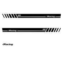 Kit 3 Adesivos Faixa Lateral Vw Gol Quadrado Racing - Preto