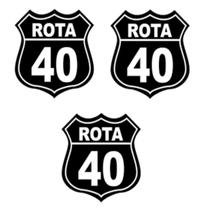 Kit 3 Adesivos Rota 40 De Mala Carro Moto - Tamanho 7x7cm Kit 3 Adesivos Rota 40 De Mala Carro Moto - Tamanho 7x7cm