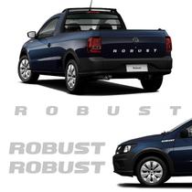 Kit 3 Adesivos Saveiro Robust Emblema Prata Modelo Original Kit 3 Adesivos Saveiro Robust Emblema Prata Modelo Original