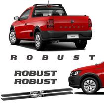 Kit 3 Adesivos Saveiro Robust Grafite + Soleira Protetora