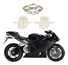 Kit 3 Adesivos Tanque Compatível MV Agusta F4 Preto Kit 3 Adesivos Tanque Compatível MV Agusta F4 Preto