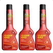 Kit 3 Aditivo Bardahl Clean Gas 200ml Gasolina Limpeza Bicos Injetores Tratamento Combustível Redução Consumo Melhor Desempenho Motor