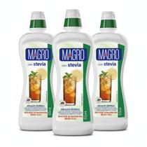 Kit 3 adoçante dietetico com stevia liquido 65ml sem gluten magro
