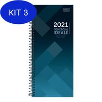 Kit 3 Agenda 2021 Tilibra Espiral Executiva Diária Comercial