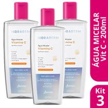 Kit 3 Água Micelar 5 Em 1 Com Vitamina C 200ml - Hidraderm