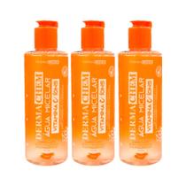 Kit 3 Água Micelar Demaquilante Vitamina C Dermachem 250ml