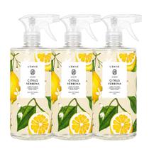 Kit 3 Água Perfumada Limão Citrus Verbena Gerânio Perfume Roupas Lencóis Cheiro Lenvie 500ml