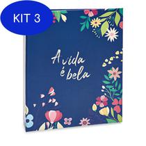 Kit 3 Album Floral Ical 200 Fotos 10X15 A Vida É Bela Ical Unidade