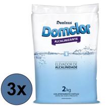 Kit 3 Alcalinizante Elevador Alcalinidade Piscina 2kg - Domclor Kit 3 Alcalinizante Elevador Alcalinidade Piscina 2kg - Domclor