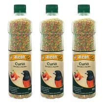 Kit 3 Alcon Eco Club Curió - 325g Pack Econômico Ração Extrusada Sem Corante Completa Bicudo Azulão