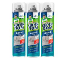 Kit 3 Álcool 70% 66,6 INPM Spray Super DomLine 400ml