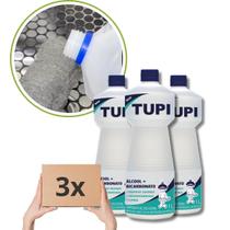 Kit 3 Álcool + Bicarbonato Tupi 1Litro Limpeza Eficiente e Prática em Múltiplas Superfícies