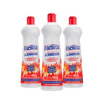 KIT 3 ALCOOL GEL 80º ACENDEDOR 480GR AUDAX