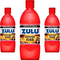 Kit 3 Álcool Gel Acendedor Churrasqueira 80 500g Zulu