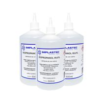 Kit 3 Álcool Isopropilico 500ml - 99,8% Isopropanol Limpeza Eletrônica, Placas e Circuitos - Implastec