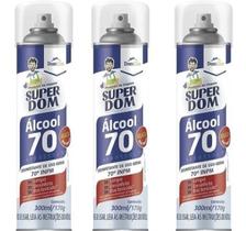 Kit 3 Álcool Spray 70% Antisséptico Bactericida 300ml