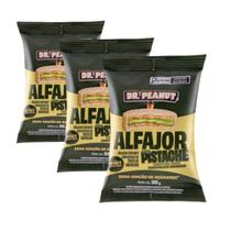 Kit 3 Alfajor com Recheio Pasta de Amendoim Dr Peanut Whey Protein Zero Açucar 35g Sabores Ssbores:Pistache Chocolate Br