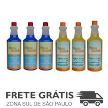 Kit 3 Algicida S/ Cobre + 3 Floculante Clarifica Aqua Marine Kit 3 Algicida S/ Cobre + 3 Floculante Clarifica Aqua Marine