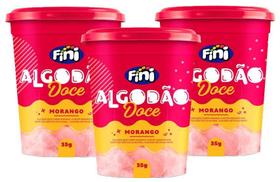 Kit 3 Algodão Doce Fini Sabor Morango 35g