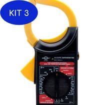 Kit 3 Alicate Amperímetro Digital Com Bolsa - Brasfort
