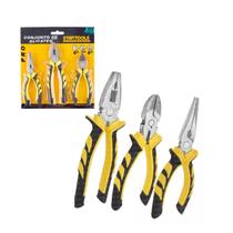 Kit 3 Alicates Aço Universal Bico Corte Profissional 6" 8"