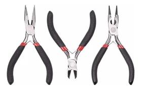 Kit 3 Alicates Bijouteria Artesanato Profissional Cabo Resis