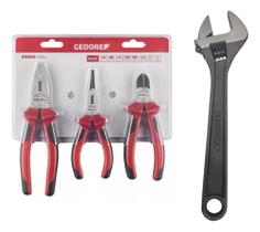 Kit 3 Alicates Chave Inglesa Ajustável 8 Pol Gedore Original Kit 3 Alicates Chave Inglesa Ajustável 8 Pol Gedore Original
