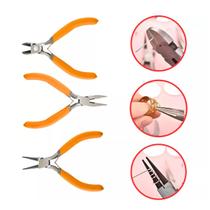 Kit 3 Alicates Eletrônica Artesanato Corte Bijuterias Bico