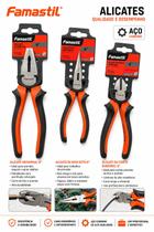 Kit 3 Alicates Famastil Universal, Corte E Bico Kit 3 Alicates Famastil Universal, Corte E Bico