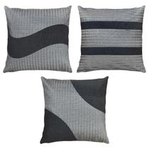 Kit 3 Almofada Cheia Linho Bouclé Renda Terra Verde Cru 45x45 Kit 3 Almofada Cheia Linho Bouclé Renda Terra Verde Cru 45x45