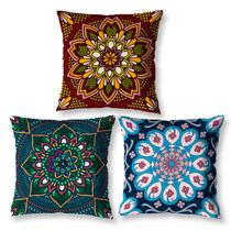 Kit 3 Almofadas 40cm x 40cm Sala Sofá Decorativas Estampadas Coloridas