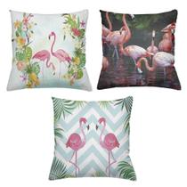Kit 3 Almofadas Cheias Decorativas 40 x 40 Flamingo Kit 3 Almofadas Cheias Decorativas 40 x 40 Flamingo