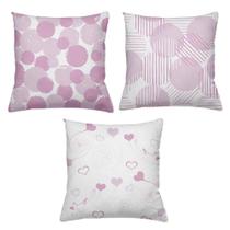 Kit 3 Almofadas Cheias Decorativas 40 x 40 Rosa Elipse Kit 3 Almofadas Cheias Decorativas 40 x 40 Rosa Elipse