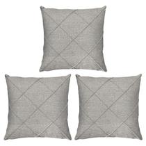 Kit 3 Almofadas Cheias Em Linho Cru Areia Drapeadas 45x45