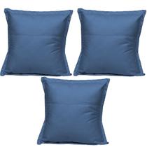 Kit 3 Almofadas Cheias para sofá Sala Quarto decorativa 42,5x42,5 Suede