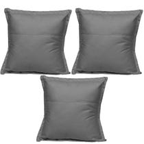 Kit 3 Almofadas Cheias para sofá Sala Quarto decorativa 42,5x42,5 Suede