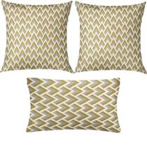 Kit 3 Almofadas Composê Áustria Geométrico Sued Premium