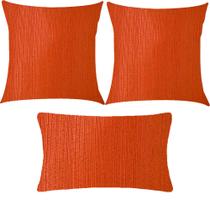Kit 3 Almofadas Composê Laranja Liso Impermeável