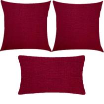 Kit 3 Almofadas Composê Liso Marsala Impermeável