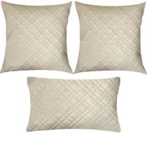 Kit 3 Almofadas Composê Matelassê Fendi Liso Kit 3 Almofadas Composê Matelassê Fendi Liso